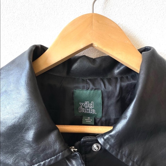 SOLD Faux leather bomber jacket - Picture 4 of 4